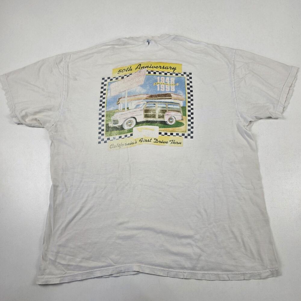 Vintage In-N-Out Burger Shirt Mens XL White 50th Anniversary Drive Thru 90s‎